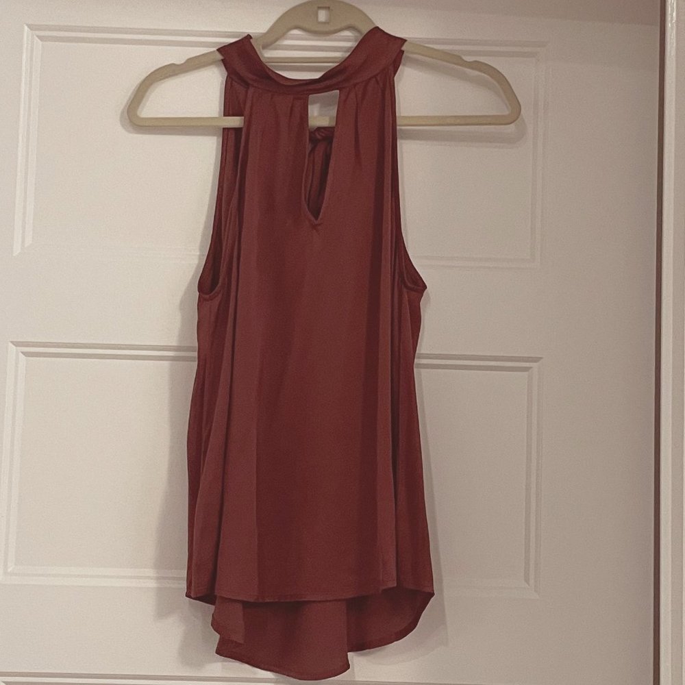 ASTR Brown Silk High Neck Tank BARELY WORN